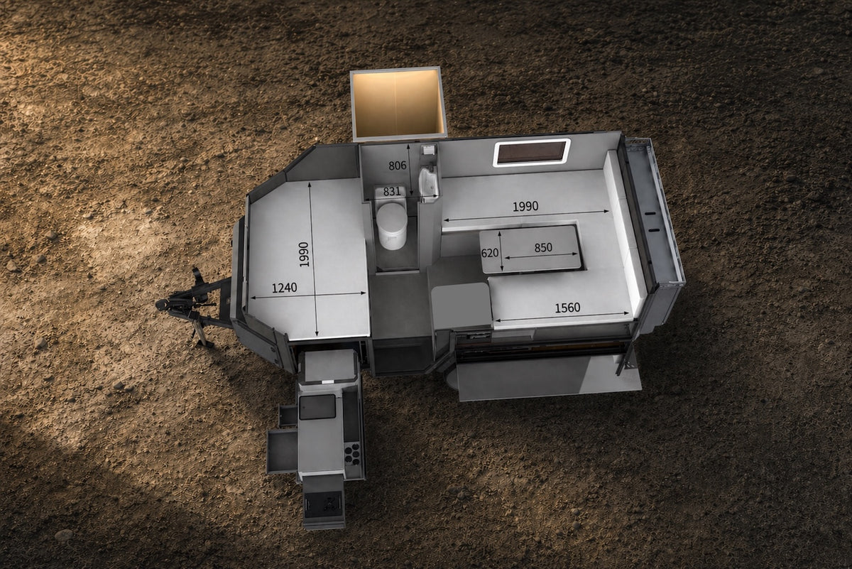 Wild Fort 14FT off-road hybrid caravan floor plan