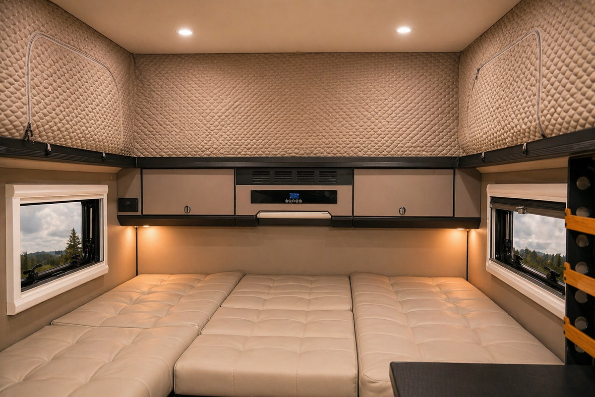 Wild Fort rear lounge converted into a family sleeping area